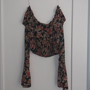 Off the shoulder floral long sleeve